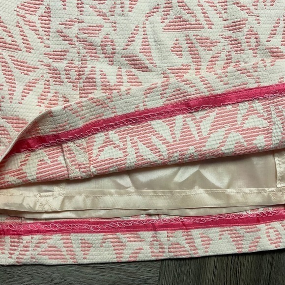Ann Taylor Petite Dress Womens 10P Pink Cream Brocade Sleeveless Bow Regencycore - Picture 6 of 8